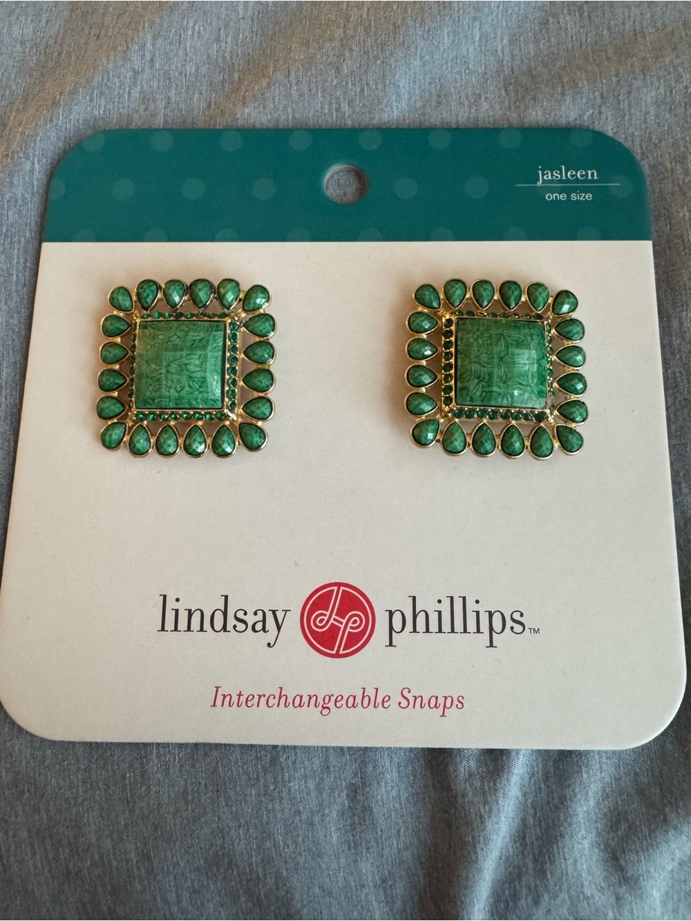 lindsay phillips Green Square & Teardrop Snaps for shoes